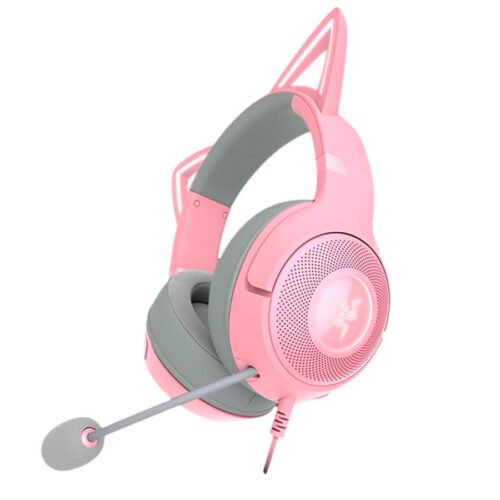 AURICULAR RAZER KRAKEN KITTY V2 USB W/RGB CHROMA KITTY EARS QUARTZ EDITION