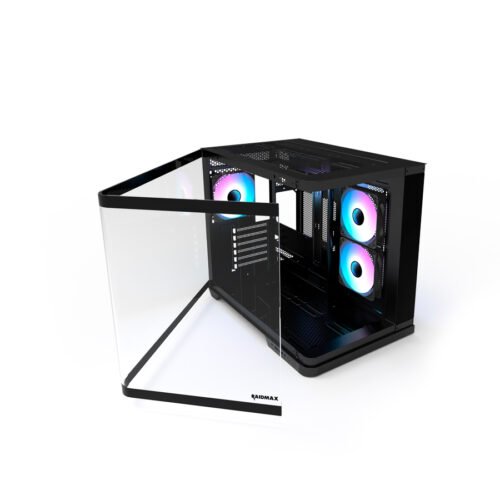 GABINETE GAMER RAIDMAX INFINITA i630 FISHTANK CURVED GLASS ARGB BLACK - Imagen 4