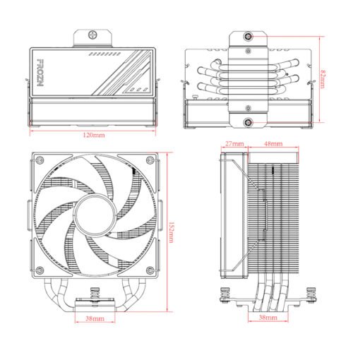 AIR COOLER ID COOLING FROZN A410 ARGB WHITE - Imagen 5