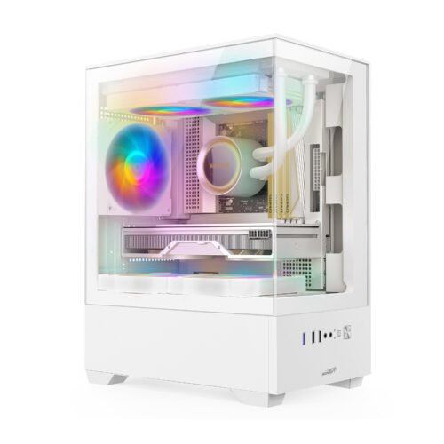 GABINETE SENTEY H11 WHITE VIDRIO TEMPLADO 5 FAN FRGB
