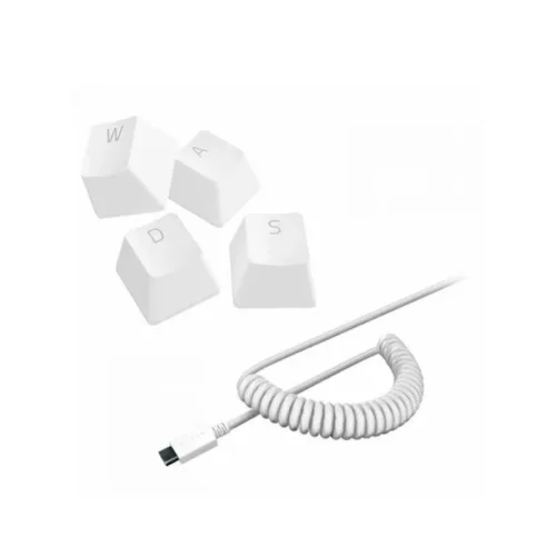 KEYCAP SET RAZER + COILED CABLE MERCURY WHITE