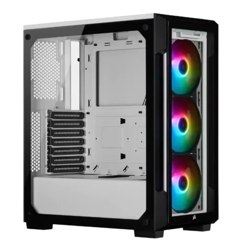 GABINETE CORSAIR ICUE 220T WHITE ATX 3 FANS RGB