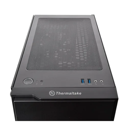 GABINETE GAMER THERMALTAKE H100 TG BLACK BLUE LED - Imagen 4
