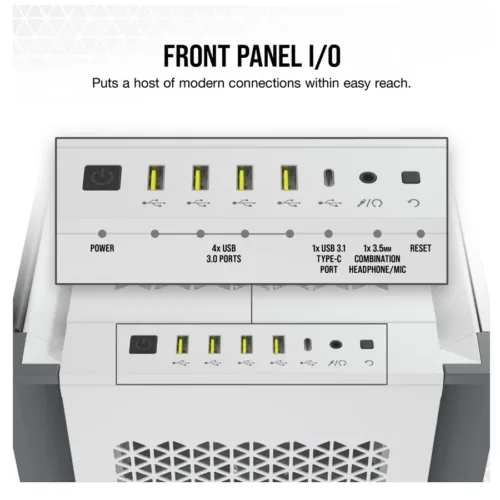GABINETE CORSAIR 7000D AIRFLOW TG ATX WHITE - Imagen 4