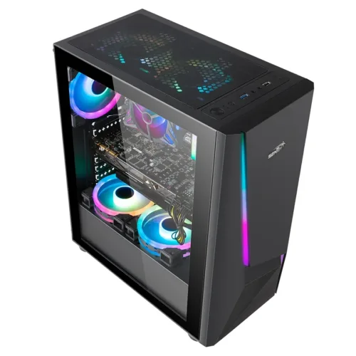 GABINETE GAMER SENTEY PM20 CON PANEL ACRILICO TRANSPARENTE - Imagen 4