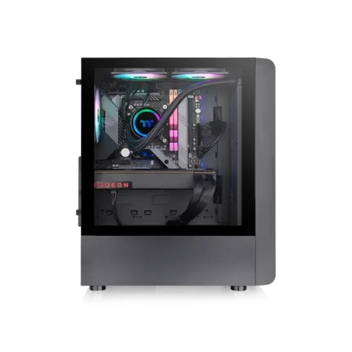 GABINETE GAMER THERMALTAKE S200 MID-TOWER TG FAN X3 ARGB BLACK - Imagen 2