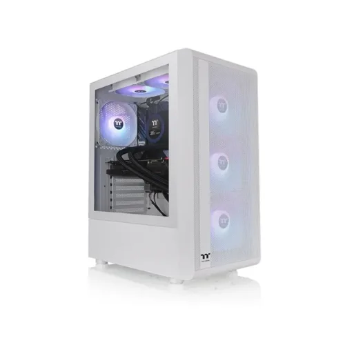 GABINETE GAMER THERMALTAKE S200 MID-TOWER TG FAN X3 ARGB SNOW WHIT