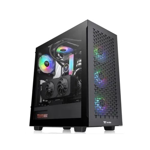 GABINETE GAMER THERMALTAKE V350 BLACK MID-TOWER TG FAN X3 ARGB + FAN X1