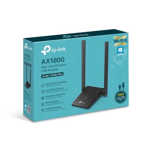 USB WIFI TP-LINK ARCHER TX20U PLUS P.REDW USB AX1800 D.BAND HIGH GAIN 2 ANT