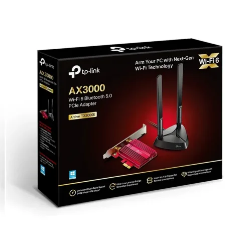 WIFI PCIE TP-LINK ARCHER TX3000E P.REDW BT PCIX AX3000 2 ANT EXT C/BASE