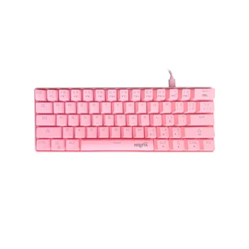 TECLADO GAMER NISUTA PINK SWITCHES RED NSKBGZ61P