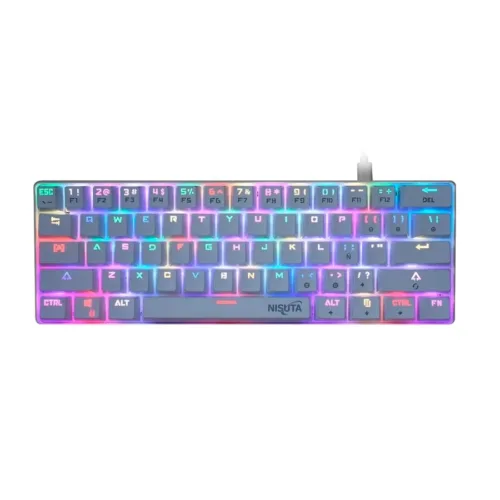 TECLADO MECANICO NISUTA BLANCO SWITCHES PURPLE