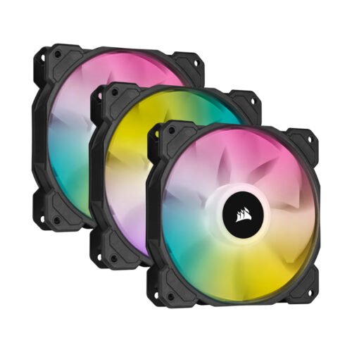 FAN COOLER CORSAIR ICUE SP120 RGB ELITE 120MM PWM PACK X3 W/LIGHTING BLACK