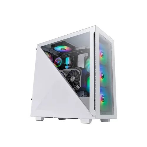 GABINETE THERMALTAKE DIVIDER 300 TG WHITE ATX X3 FAN ARGB