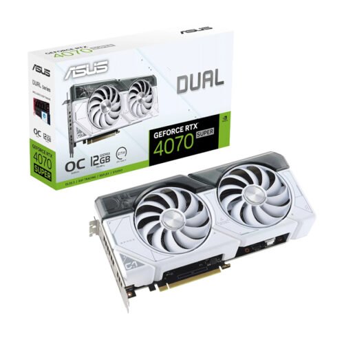 VIDEO GEFORCE RTX 4070 SUPER 12GB ASUS DUAL WHITE OC