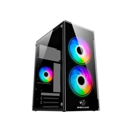 GABINETE GAMER SHENLONG GT 503 X2 FAN RAINBOW MICROATX