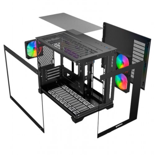 GABINETE GAMER RAIDMAX INFINITA i600 FISHTANK TG RGB - Imagen 3