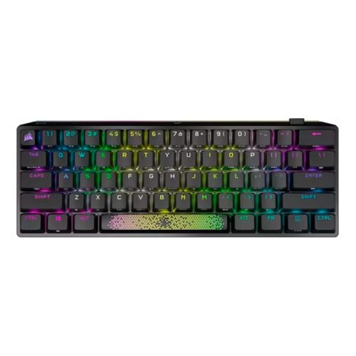 TECLADO CORSAIR K70 PRO MINI WIRELESS RGB 60% CHERRY MX RED BLACK PBT KEYCAPS